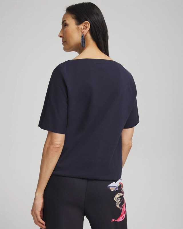 Floral Gathered Hem Tee - image 3